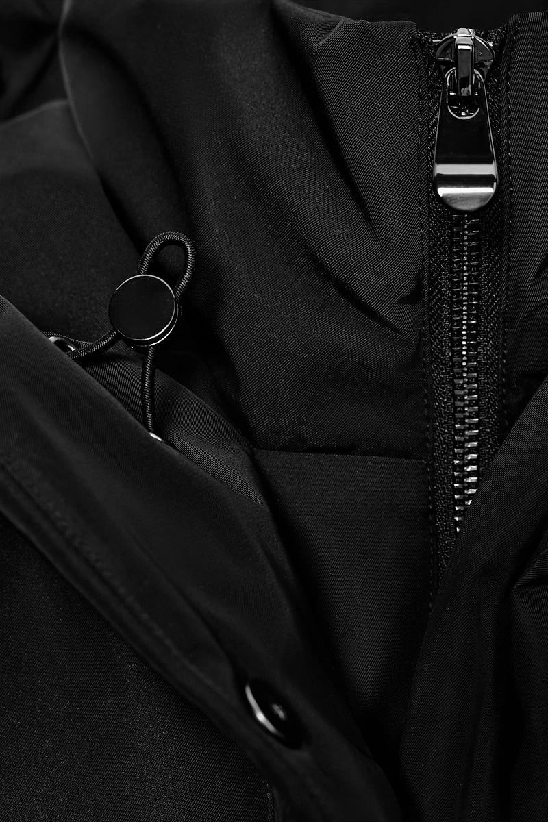 DOUDOUNE LONGUE À CAPUCHE DÉPERLANTE COUPE-VENT