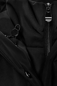 DOUDOUNE LONGUE À CAPUCHE DÉPERLANTE COUPE-VENT