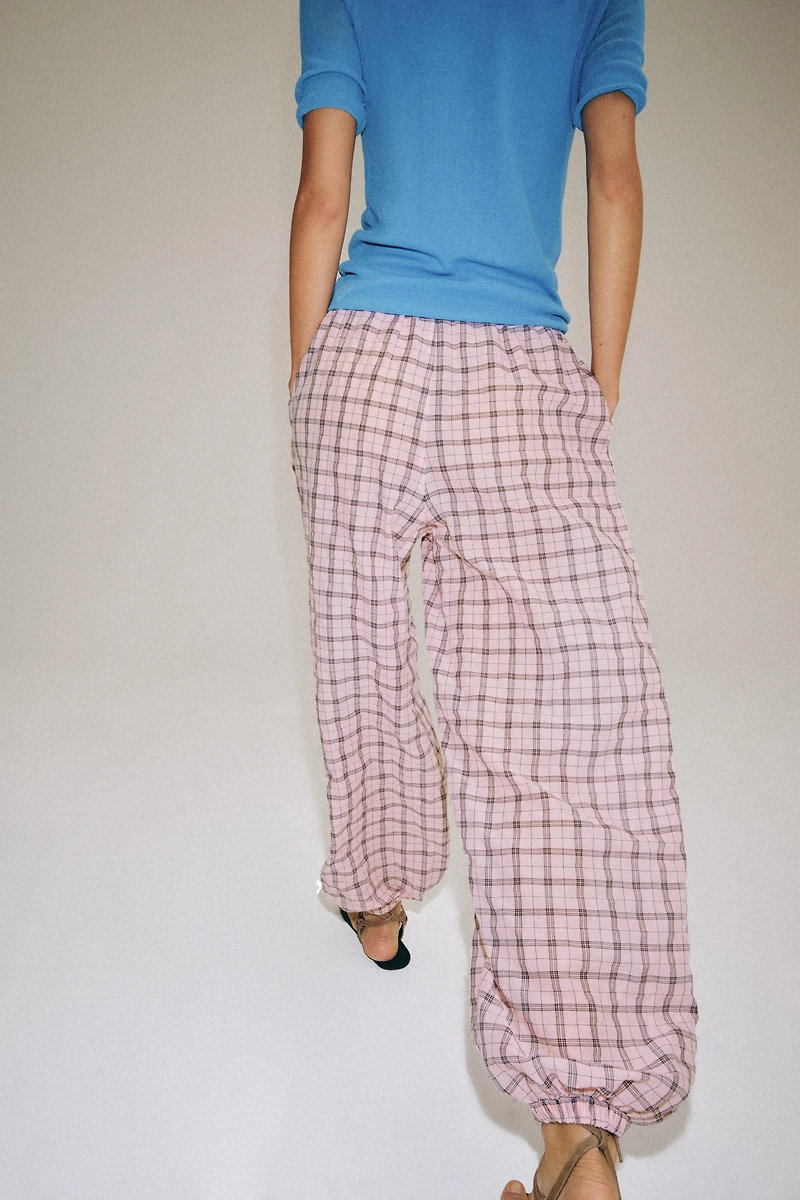 ZW COLLECTION PLAID BALLOON PANTS