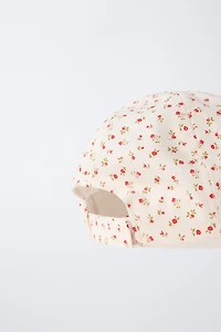 EMBROIDERED TEXT FLORAL CAP