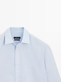 Regular fit linen blend shirt