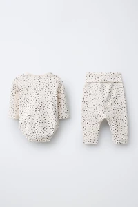 FLORAL BODYSUIT AND PANTS SET