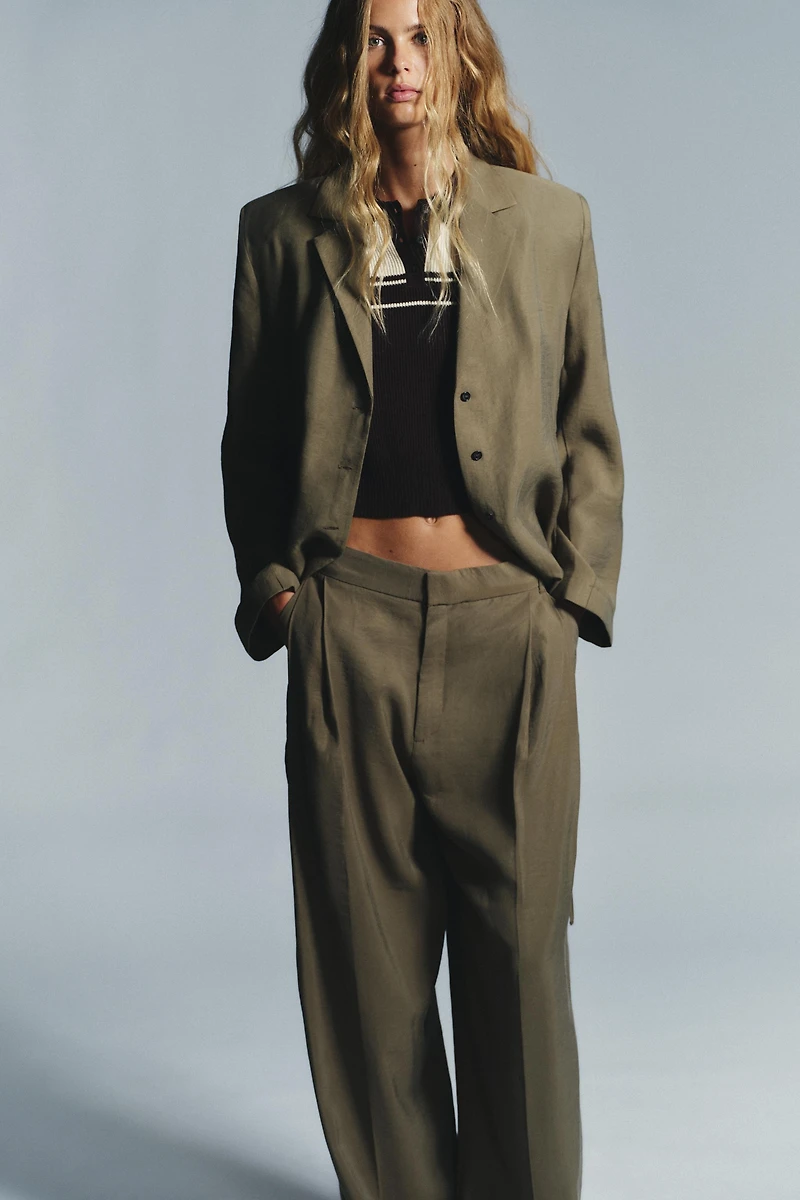 DOUBLE PLEAT FLAP PANTS