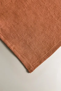 LOT DE 2 SERVIETTES DE TABLE EN LIN DÉLAVÉ COULEUR