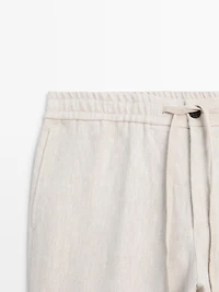 Linen jogger fit trousers