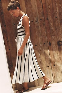 ROBE EN MAILLE COUPÉE RAYURES
