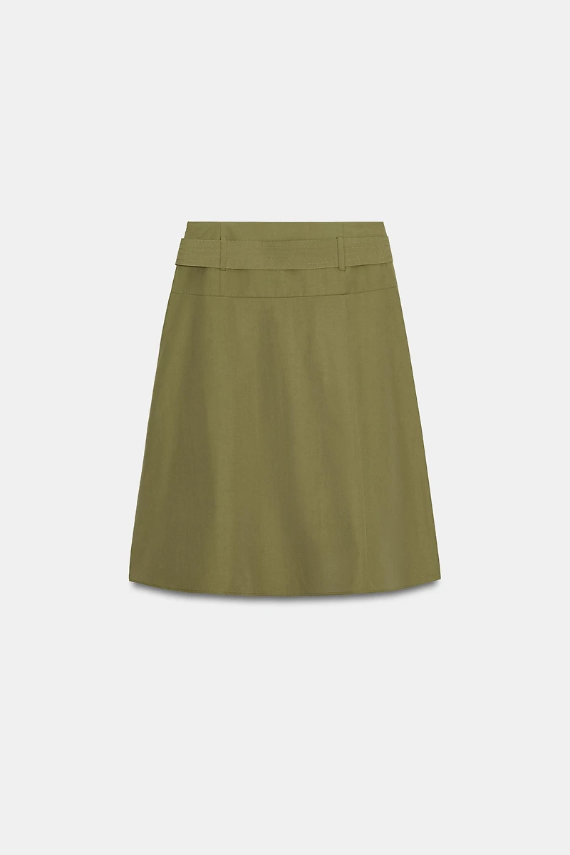 JUPE MI-LONGUE À CEINTURE