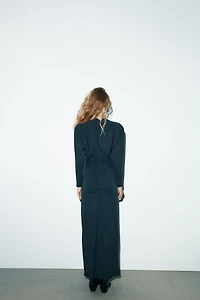 CREPE SHOULDER PAD DRESS