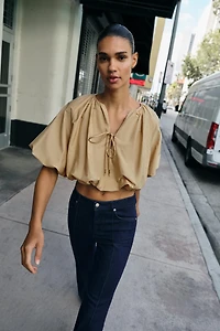 BALLOON POPLIN TOP