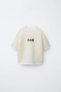 EMBROIDERED HOUSES KNIT T-SHIRT