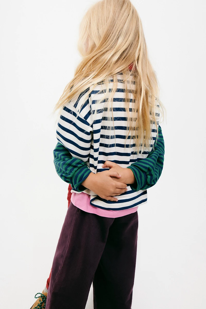 ZARA TIMELESS - CONTRAST COLLAR STRIPED POLO SHIRT