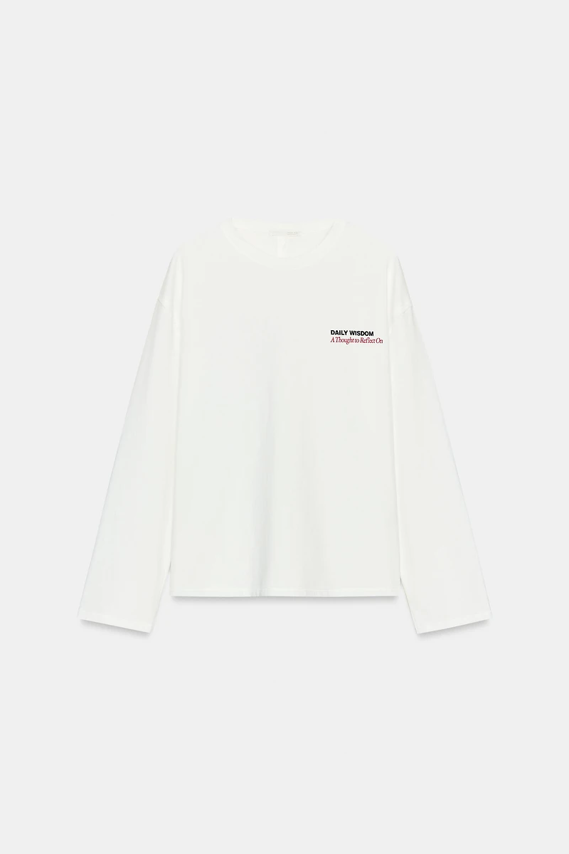 LONG SLEEVE TEXT T-SHIRT