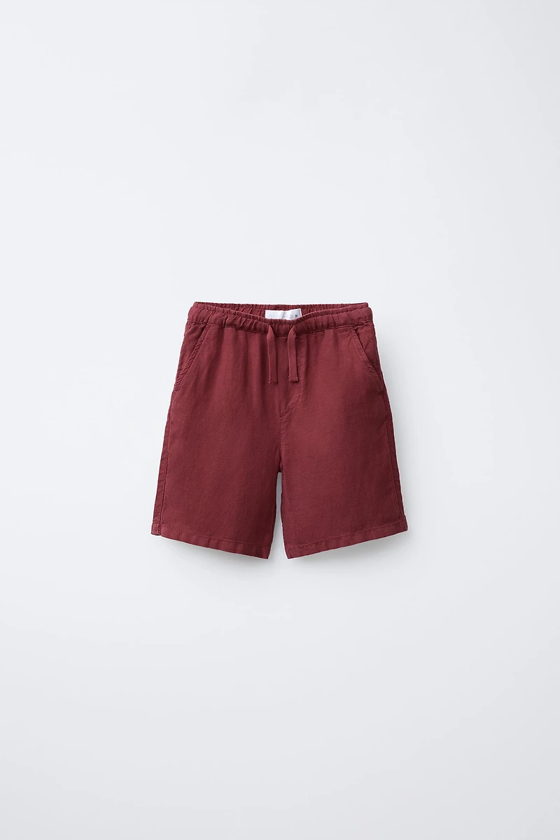 LINEN BLEND SHORTS