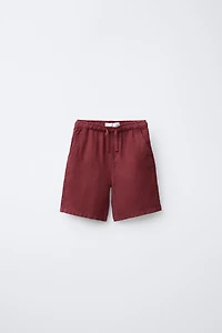 LINEN BLEND SHORTS