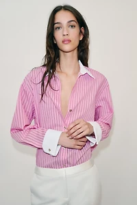 STRIPED POPLIN SHIRT