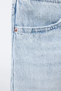 BUTTON-UP WAISTLESS DENIM SHORTS