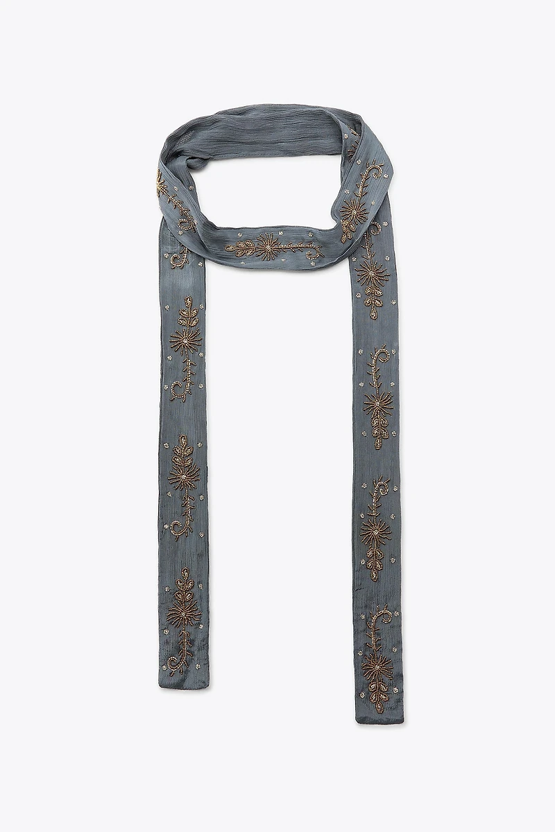 LIMITED EDITION EMBROIDERED BEAD SCARF