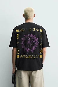 WASHED KNIT PRINTED T-SHIRT