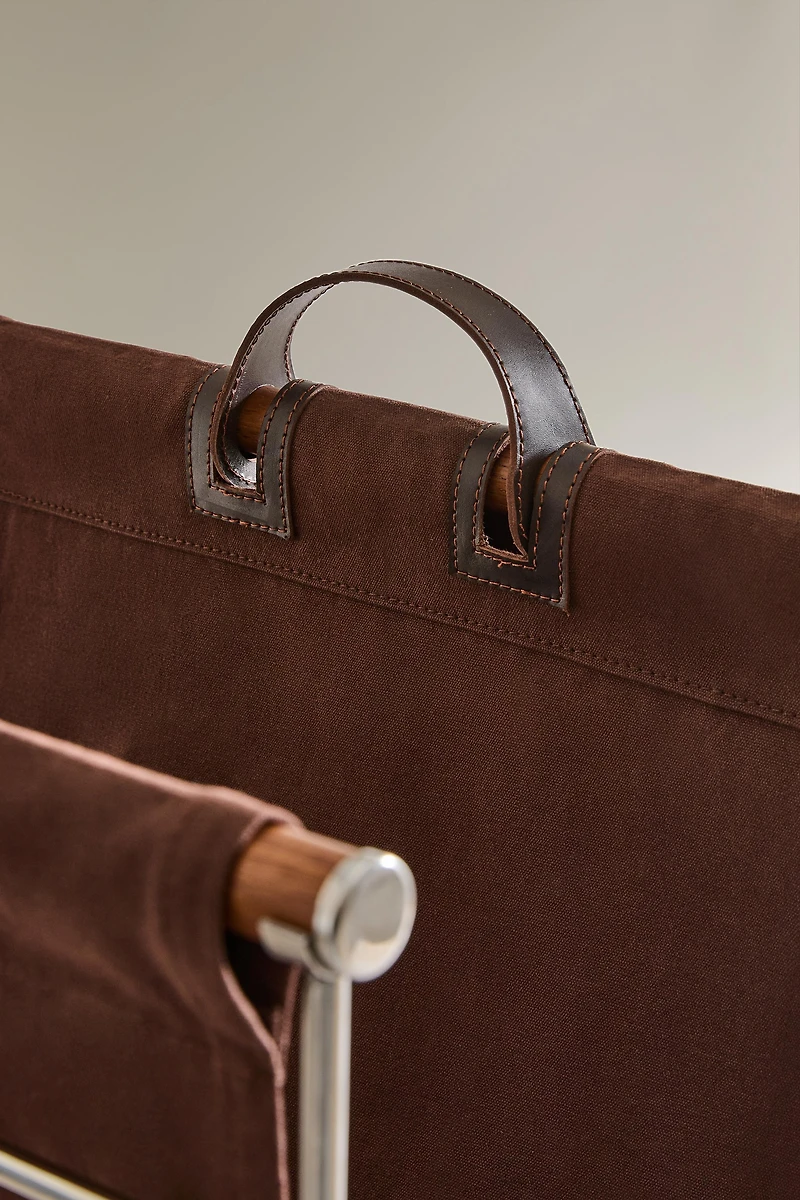 PORTE-REVUES COTON ET CUIR