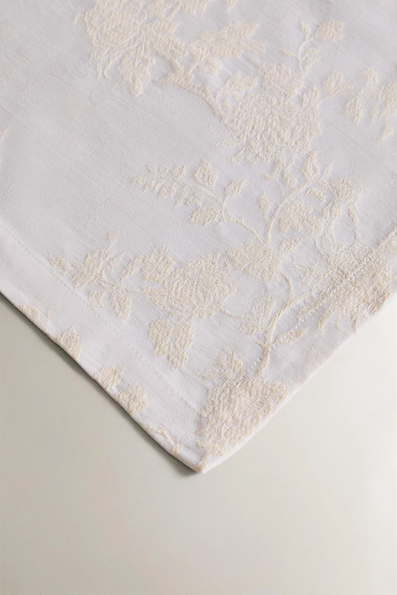 LOT DE 2 SERVIETTES TABLE EN COTON JACQUARD