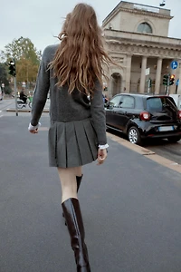 PLEATED SKORT WITH BELT