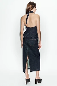 JUPE Z1975 MI-LONGUE EN DENIM