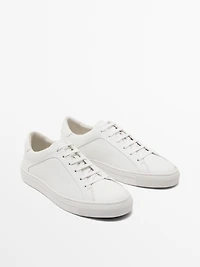 Split suede trainers