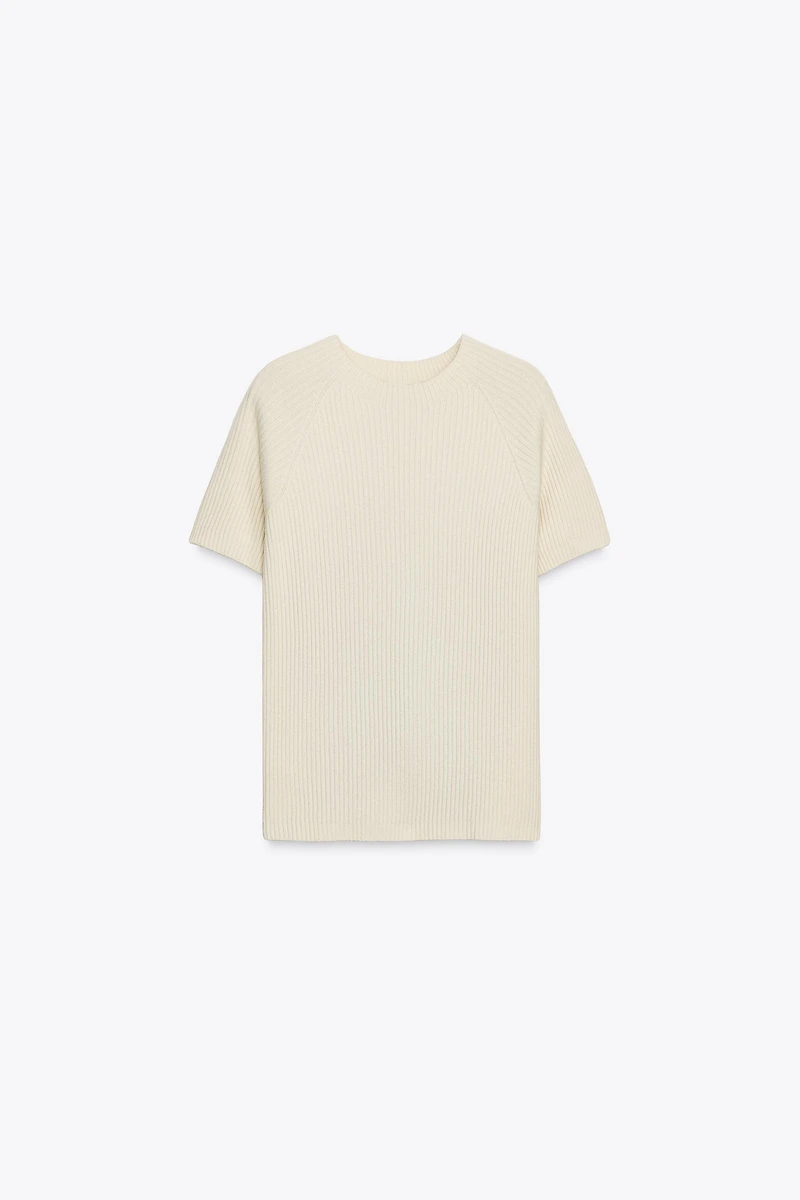 RIBBED KNIT TIE TOP