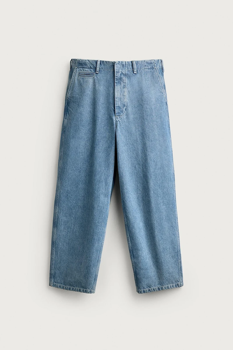 STRAIGHT FIT DENIM CHINO PANTS