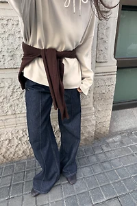 WASHED EFFECT INTERLOCK SWEATSHIRT