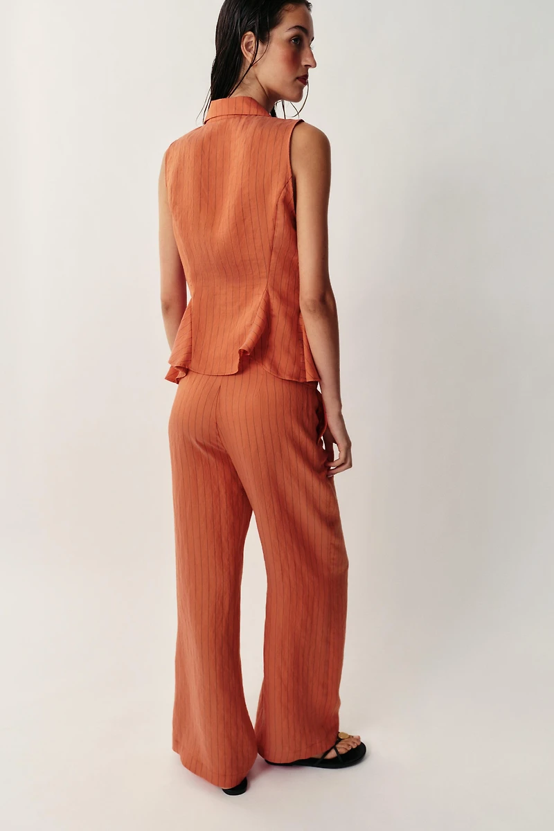 STRIPED STRAIGHT LEG PANTS