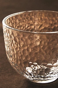 GLASS CUP WITH RAISED DESIGN