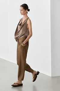 Linen barrel fit pants