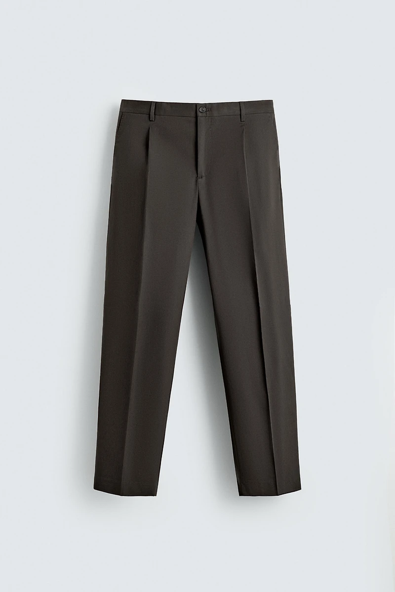 PANTALON DE COSTUME REGULAR FIT EN COTON