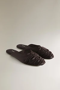 SATEEN PLEATED MULES
