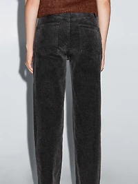 Straight-leg sulphur dye corduroy trousers