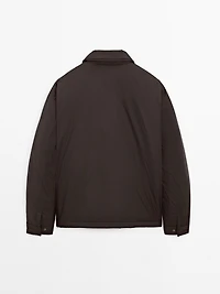 Water-repellent ultra lightweight down blend jacket
