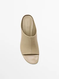 Soft leather high-heel sandals