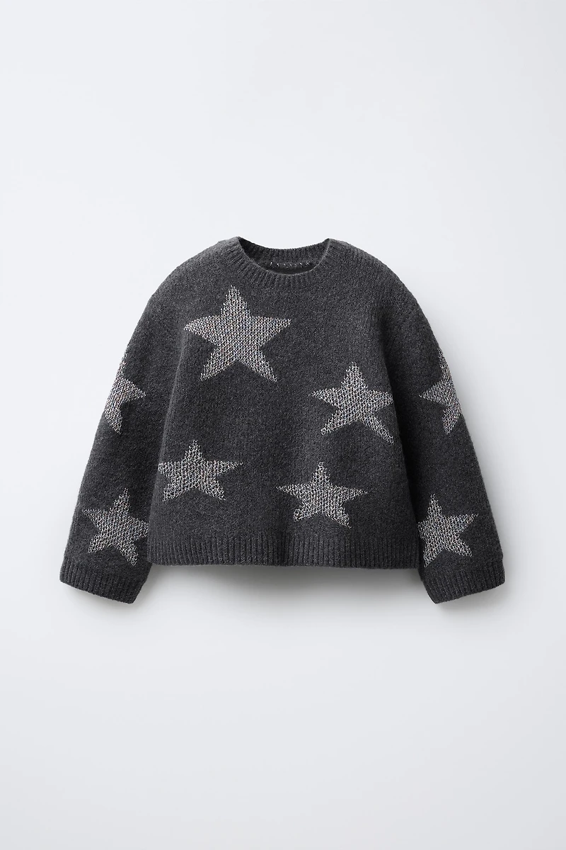 SPARKLY STAR KNIT SWEATER