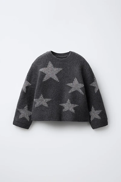 SPARKLY STAR KNIT SWEATER