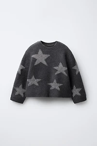 SPARKLY STAR KNIT SWEATER