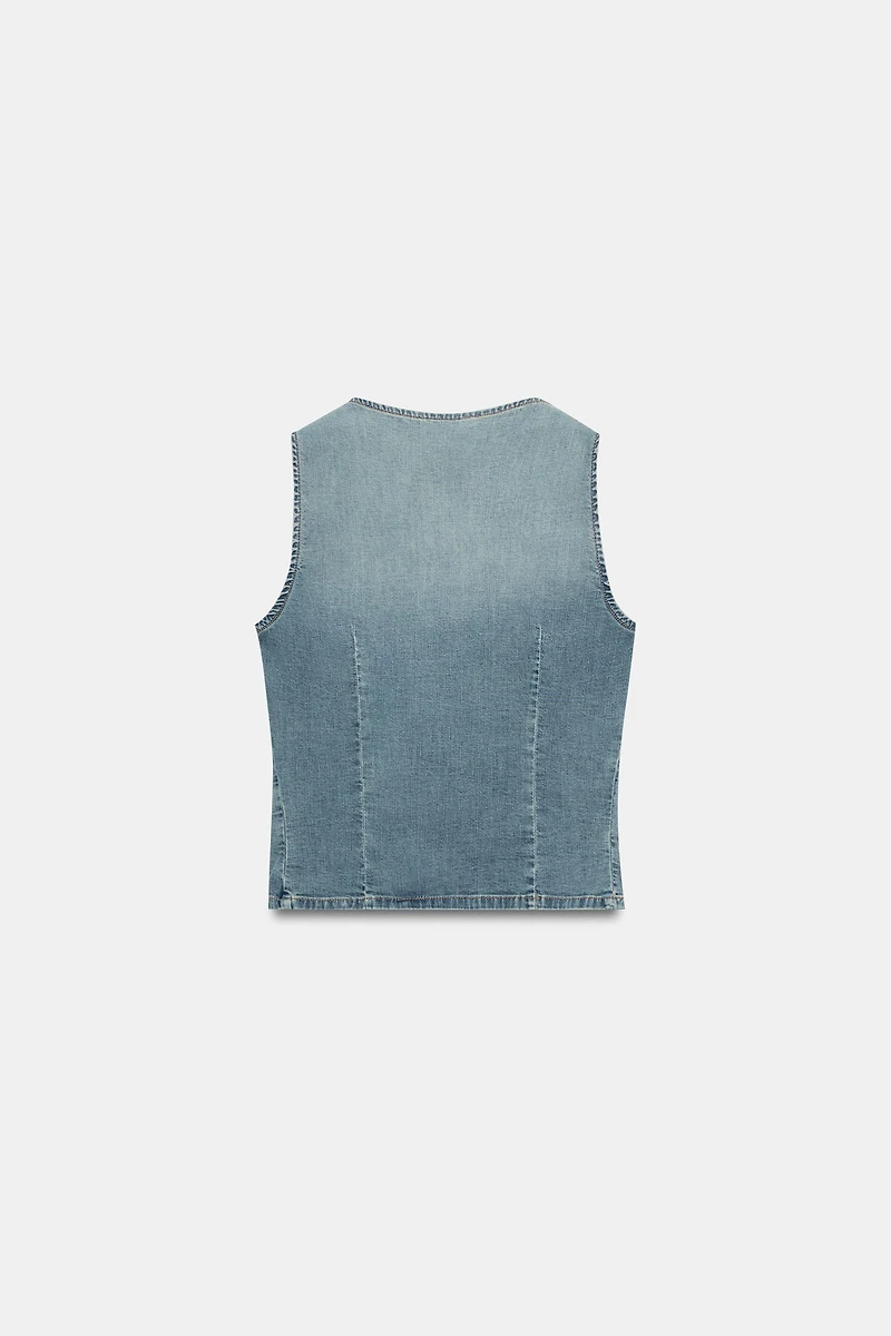 TRF DENIM VEST TOP