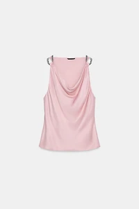 BEADED SATIN EFFECT TOP
