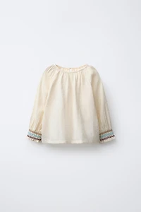 CHEMISE EN PLUMETIS BRODÉE