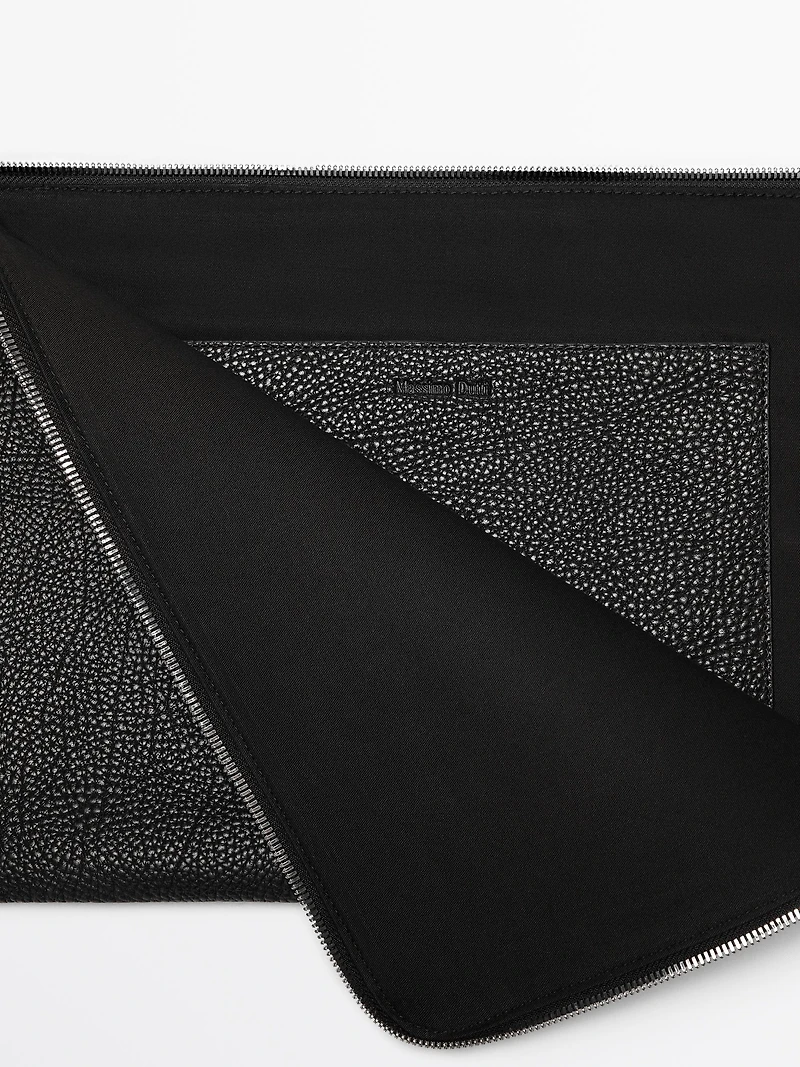 Nappa leather pouch clutch