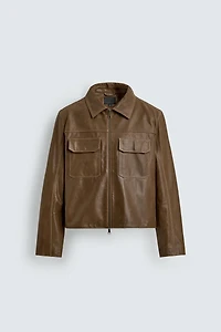 TOPSTITCHED LEATHER JACKET