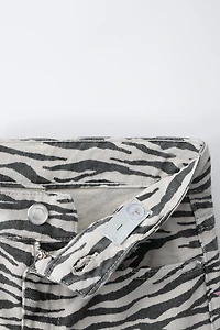 ZEBRA PRINT WIDE LEG JEANS