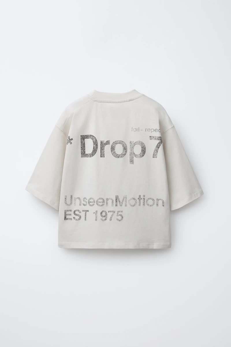 WASHED EFFECT TEXT T-SHIRT