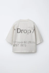 WASHED EFFECT TEXT T-SHIRT