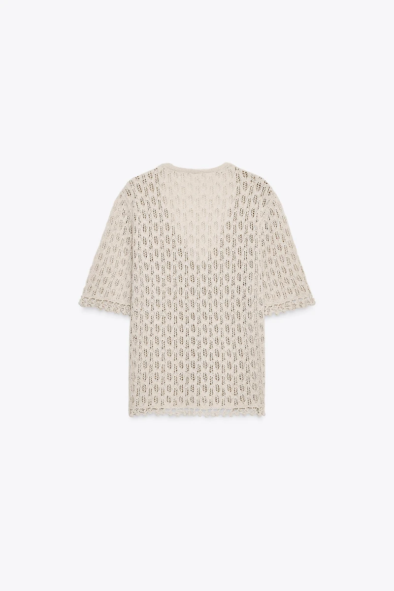 POINTELLE KNIT CARDIGAN